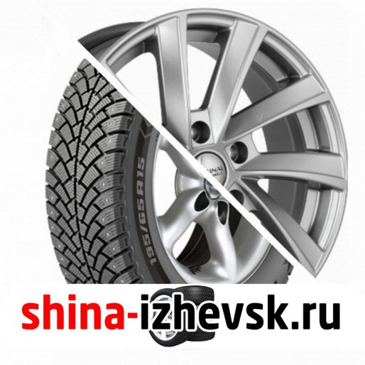 Колесо в сборе BF Goodrich G Force Stud 205/55 R16 Q 94 + СКАД KL-273 Skoda Oktavia 6.5xR16 5×112 ET46 DIA57.1 Серебристый в Ижевске